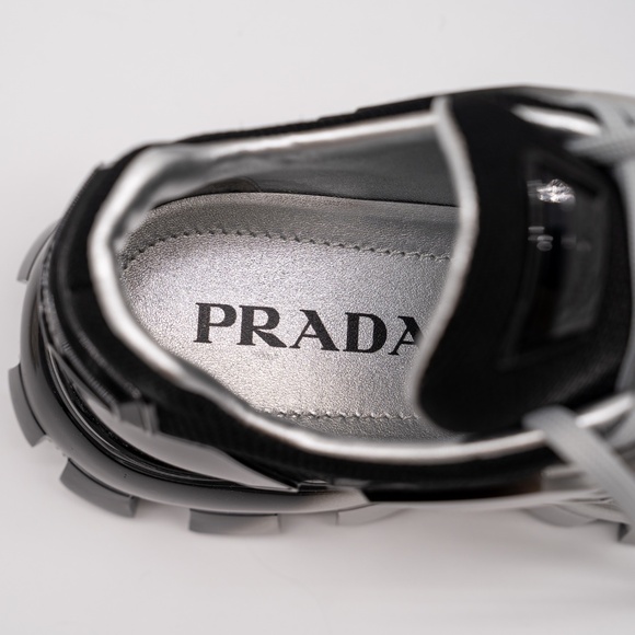 size 40eu 10 US Prada Cloudbust Thunder Black Silver Chunky Sneaker - Picture 9 of 13